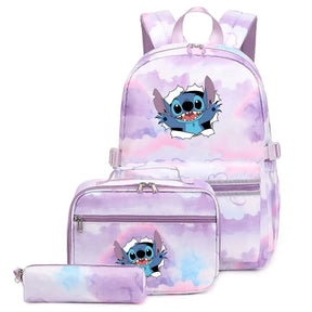 Mochila Escolar Feminina Infantil Com Lancheira E Estojo Kit 3 Peças 030