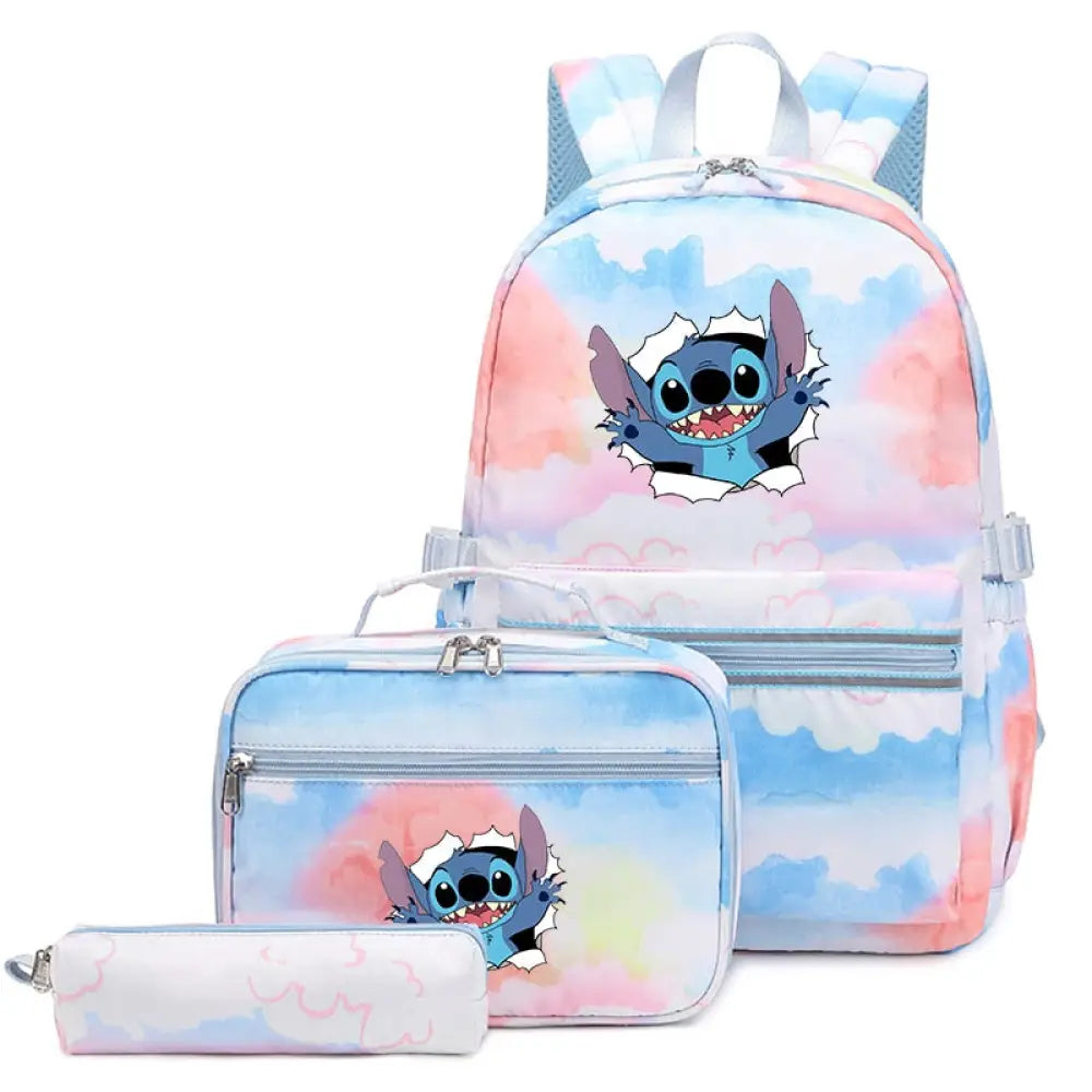 Mochila Escolar Feminina Infantil Com Lancheira E Estojo Kit 3 Peças 031