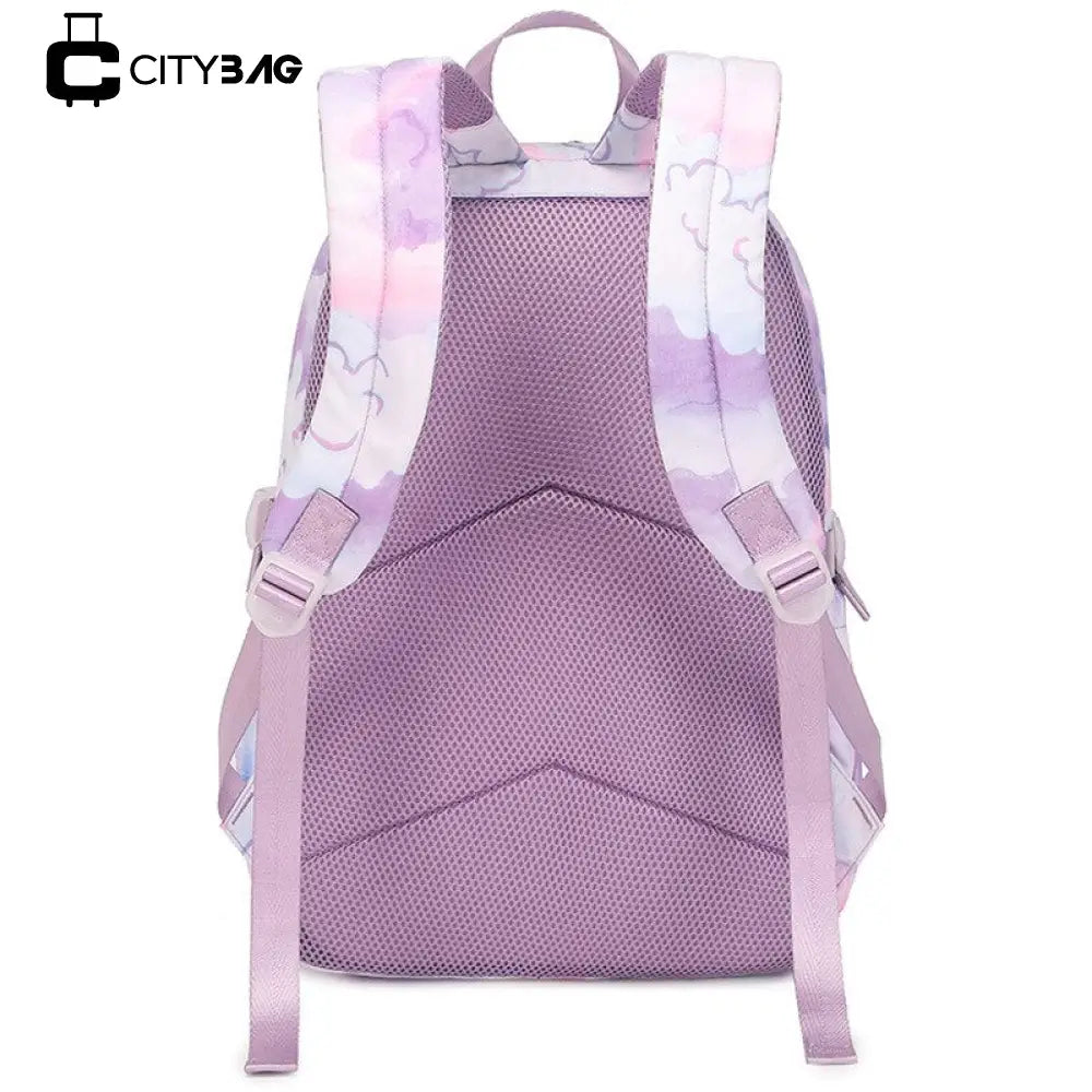 Mochila Escolar Feminina Infantil Com Lancheira E Estojo Kit 3 Peças