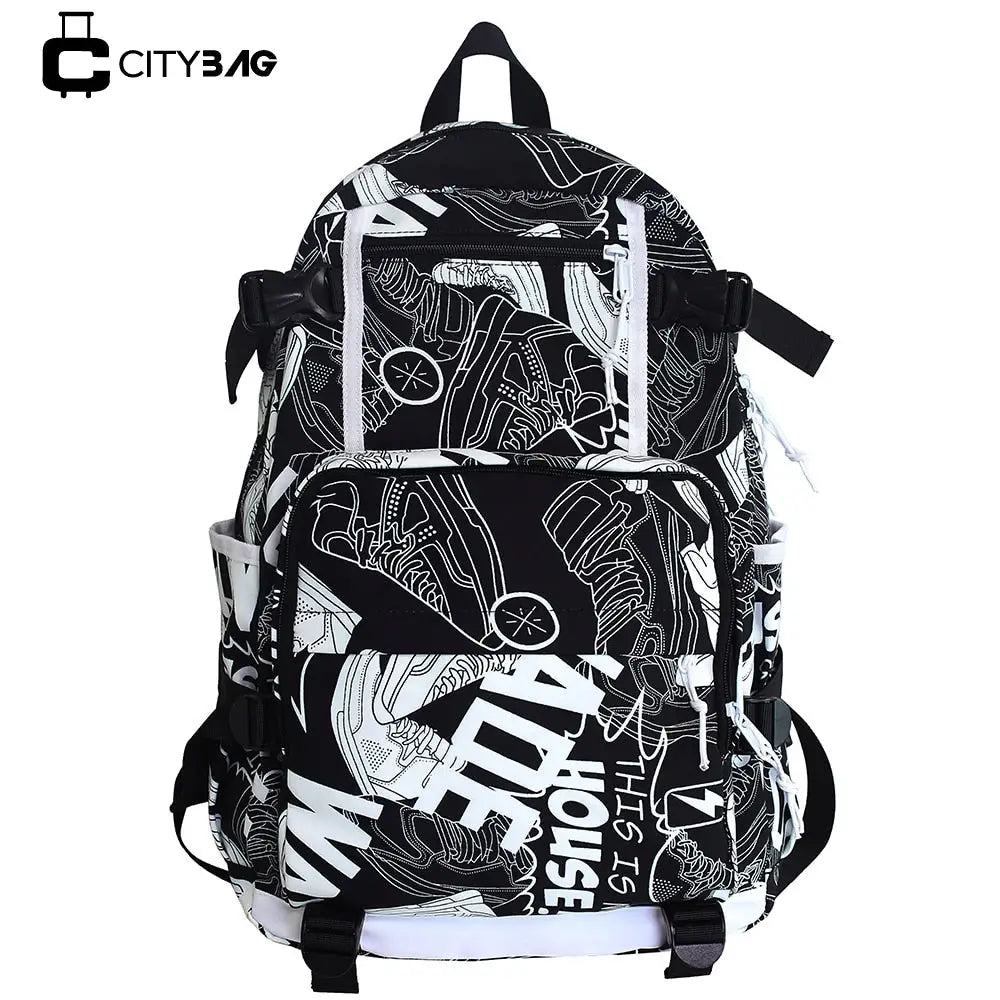 Mochila Escolar Funcional Impressão de Grafite - CityBag