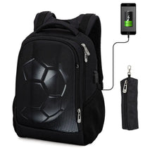 Mochila Escolar Infantil Bola de Futebol 3D + Estojo de Brinde