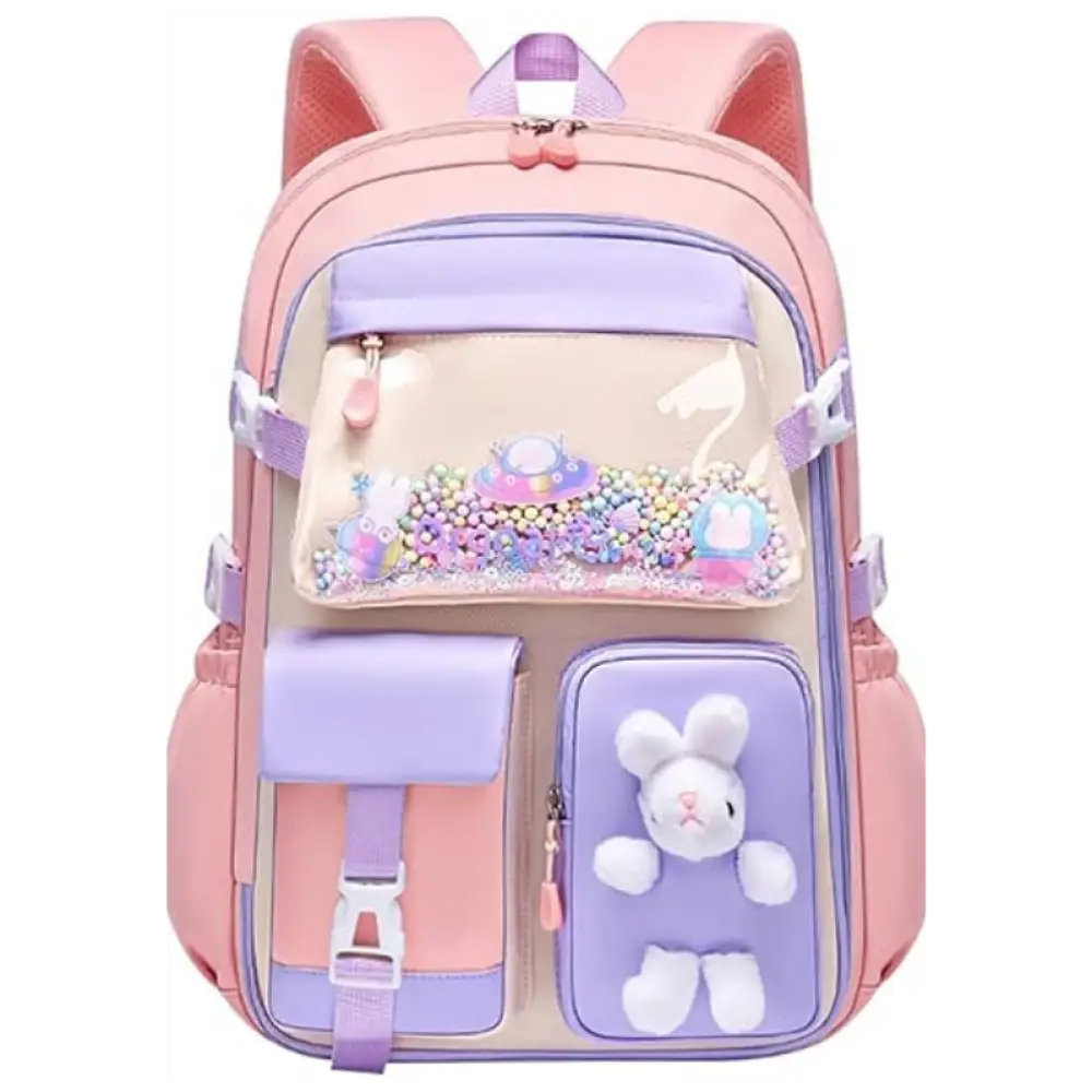Mochila Escolar Infantil Espaçosa Rosa (Pequena)