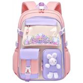Mochila Escolar Infantil Espaçosa Rosa (Pequena)