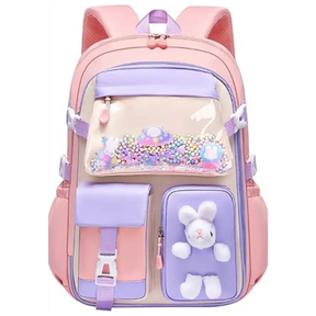 Mochila Escolar Infantil Espaçosa Rosa (Pequena)
