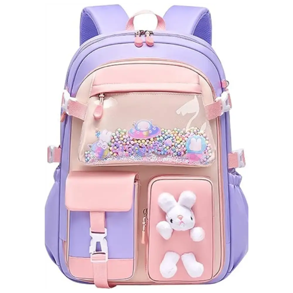 Mochila Escolar Infantil Espaçosa Roxa (Pequena)