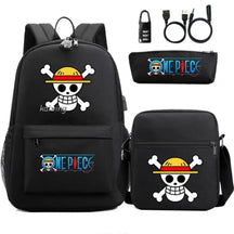 Mochila Escolar Infantil One Piece com Lancheira e Estojo Kit 3 Peças