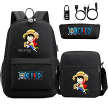 Mochila Escolar Infantil One Piece com Lancheira e Estojo Kit 3 Peças