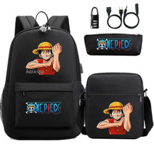 Mochila Escolar Infantil One Piece com Lancheira e Estojo Kit 3 Peças