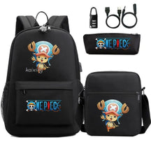 Mochila Escolar Infantil One Piece com Lancheira e Estojo Kit 3 Peças