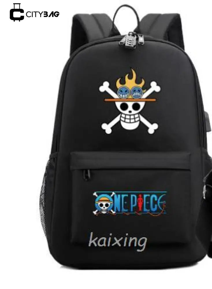 Mochila Escolar Infantil One Piece com Lancheira e Estojo Kit 3 Peças