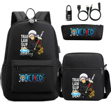 Mochila Escolar Infantil One Piece com Lancheira e Estojo Kit 3 Peças