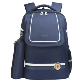 Mochila Escolar Moderna Com Estojo Azul