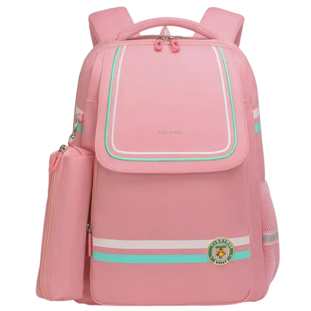 Mochila Escolar Moderna Com Estojo Rosa