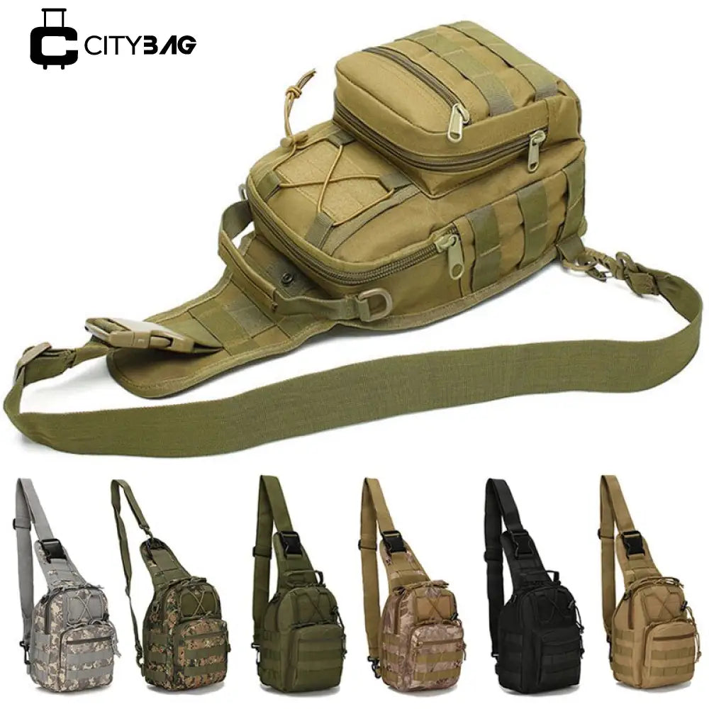 Mochila Transversal de Ombro/ Peito Tática - Esportiva