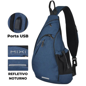 Mochila Transversal Versátil Masculina - Impermeável e com Entrada USB
