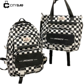 Mochila/Bolsa Escolar Feminina Xadrez