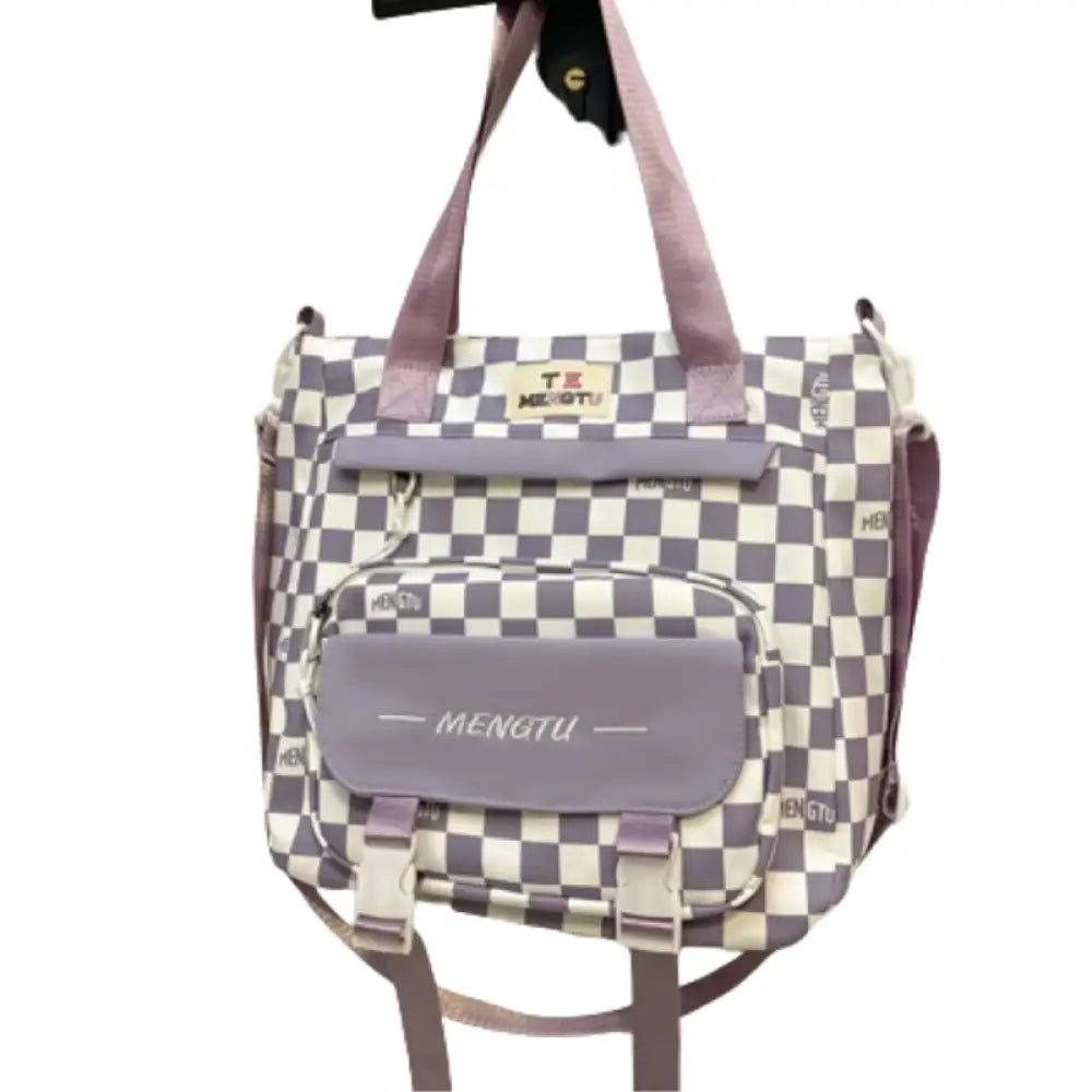 Mochila/Bolsa Escolar Feminina Xadrez