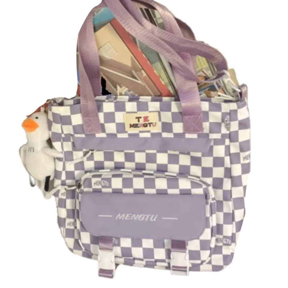 Mochila/Bolsa Escolar Feminina Xadrez